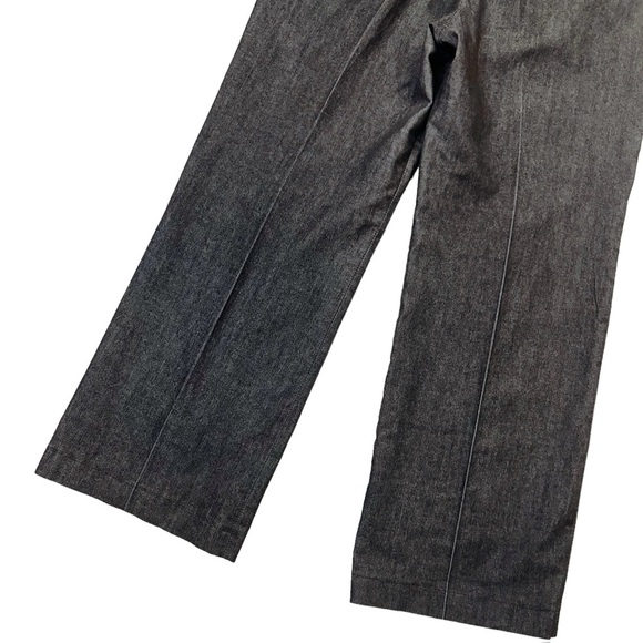 Sandro Sportswear Gray Denim Pleat-Front Wide Leg Crop Pants Size 6 - Picture 12 of 12